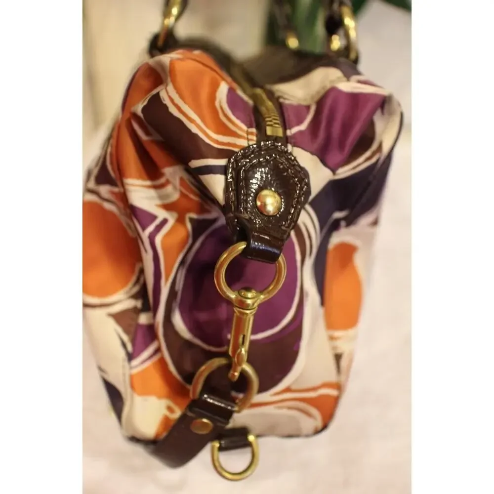 COACH #F20034 ASHLEY HAND DRAWN SCARF PRINT SATCHEL / SHOULDER BAG(PU150